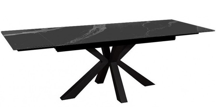 Стол на кухню раздвижной DikLine SFE140 Керамика Черный мрамор/подстолье черное/опоры черные (2 уп.) в Нижнем Новгороде - изображение 3