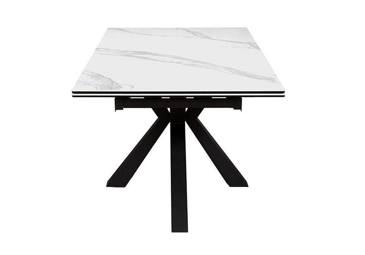 Стол на кухню раздвижной DikLine SFE160 Керамика Белый мрамор/подстолье черное/опоры черные (2 уп.) в Нижнем Новгороде - изображение 3