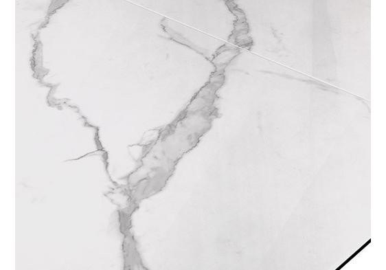Стол на кухню раздвижной DikLine SFE160 Керамика Белый мрамор/подстолье черное/опоры черные (2 уп.) в Нижнем Новгороде - изображение 6