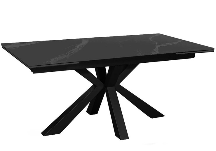 Стол на кухню раздвижной DikLine SFE160 Керамика Черный мрамор/подстолье черное/опоры черные (2 уп.) в Нижнем Новгороде - изображение 1