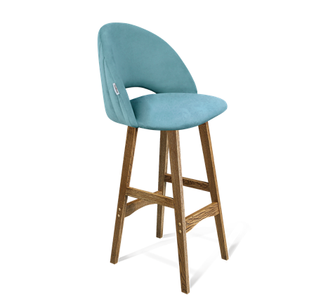 Барный стул SHT-ST34-1 / SHT-S65 (голубая пастель/дуб брашированный коричневый) в Нижнем Новгороде - изображение