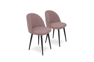 Комплект из 2-х обеденных стульев Лайт розовый черные ножки в Нижнем Новгороде - предосмотр
