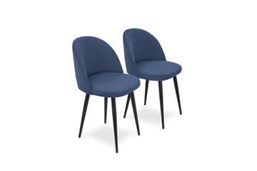 Комплект из 2-х кухонных стульев Лайт синий черные ножки в Нижнем Новгороде - предосмотр