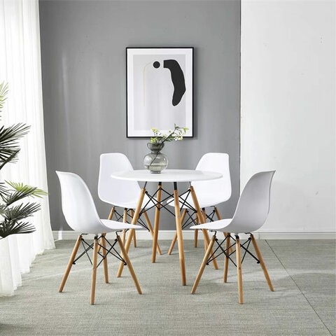 Комплект обеденных стульев 4 шт. BRABIX "Eames CF-010", пластик белый, опоры дерево/металл, 532630, 2033A в Нижнем Новгороде - изображение 7