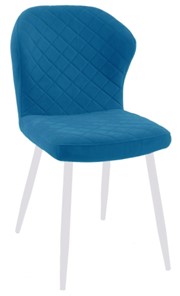 Мягкий стул 239 синий, ножки белые в Нижнем Новгороде