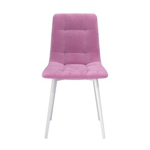 Обеденный стул Белла, велюр тенерифе розовый/Цвет металл белый в Нижнем Новгороде - предосмотр 1