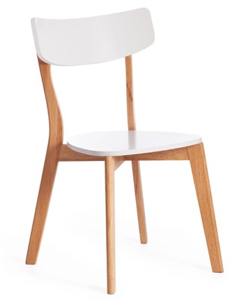 Обеденный стул Claire, дерево гевея/МДФ 48x49,5x81,5 Белый/натуральный (2 шт) арт.15113 в Нижнем Новгороде - изображение
