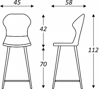 Обеденный стул Марио барный(Аквамарин Т179/ноги черные) в Нижнем Новгороде - предосмотр 5