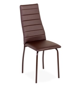 Обеденный стул Волна, прошивка горизонтально, каркас металл коричневый, экотекс шоколад в Нижнем Новгороде