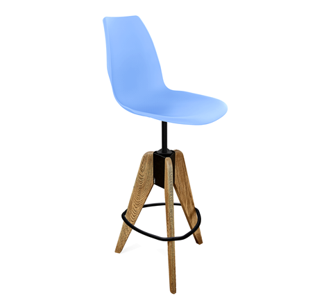 Барный стул SHT-ST29/S92 (голубой pan 278/брашированный коричневый/черный муар) в Нижнем Новгороде - изображение