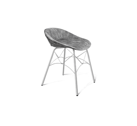 Обеденный стул SHT-ST19-SF1 / SHT-S107 (дымный/хром лак) в Нижнем Новгороде - изображение
