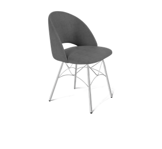 Обеденный стул SHT-ST34 / SHT-S107 (платиново-серый/хром лак) в Нижнем Новгороде - предосмотр