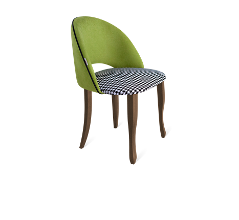 Обеденный стул SHT-ST34-3 / SHT-S122 (оливковый/гусиная лапка/темный орех/черный муар) в Нижнем Новгороде - изображение