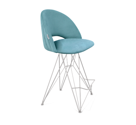 Полубарный стул SHT-ST34-1 / SHT-S66-1 (голубая пастель/хром лак) в Нижнем Новгороде - изображение