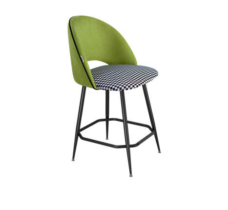 Полубарный стул SHT-ST34-3 / SHT-S148-1 (оливковый/гусиная лапка/черный муар) в Нижнем Новгороде - изображение