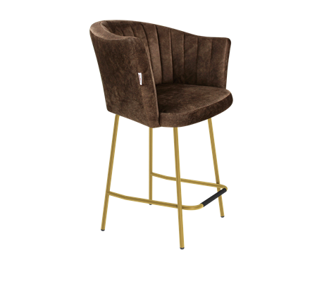 Полубарный стул SHT-ST42-1 / SHT-S29P-1 (кофейный трюфель/золото) в Нижнем Новгороде - изображение