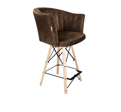Полубарный стул SHT-ST42-1 / SHT-S80-1 (кофейный трюфель/прозрачный лак/черный) в Нижнем Новгороде - изображение