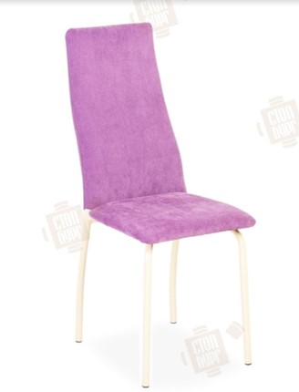 Обеденный стул Волна, каркас металл бежевый, инфинити фиолетовый в Нижнем Новгороде - изображение