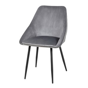 Мягкий дизайнерский стул Мартин СРП-063 эмаль черная Веллюто серый в Нижнем Новгороде - предосмотр