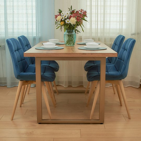 Обеденный стул POLINI Home Verona SD, синий-натуральный в Нижнем Новгороде - изображение 6