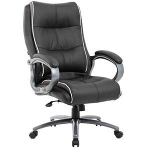 Офисное кресло Brabix Premium Strong HD-009 (экокожа черная, ткань серая) в Нижнем Новгороде - предосмотр