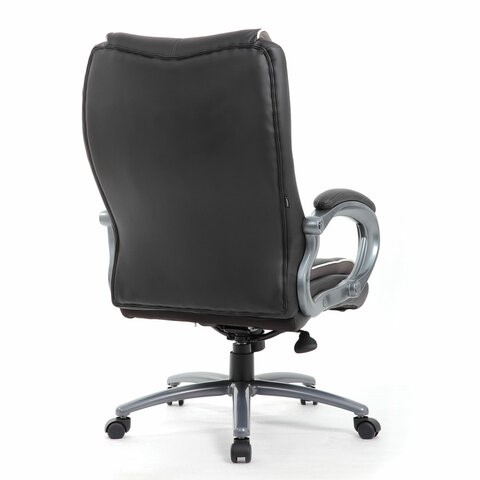 Офисное кресло Brabix Premium Strong HD-009 (экокожа черная, ткань серая) в Нижнем Новгороде - изображение 2
