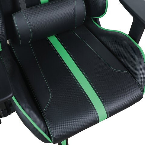 Кресло компьютерное Brabix GT Carbon GM-120 (две подушки, экокожа, черное/зеленое) в Нижнем Новгороде - изображение 7