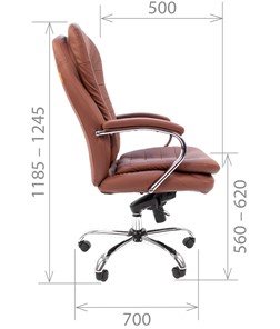 Кресло компьютерное CHAIRMAN 795 кожа, цвет коричневый в Нижнем Новгороде - предосмотр 2