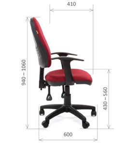 Кресло компьютерное CHAIRMAN 661 Ткань стандарт 15-11 красная в Нижнем Новгороде - предосмотр 2