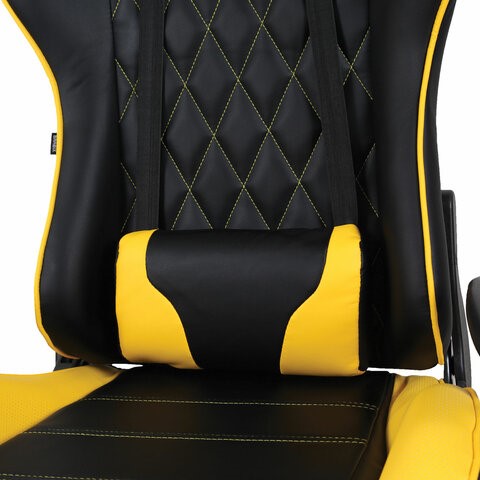 Кресло компьютерное Brabix GT Master GM-110 (две подушки, экокожа, черное/желтое) в Нижнем Новгороде - изображение 7