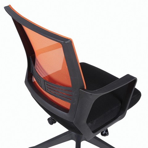 Кресло компьютерное Brabix Balance MG-320 (с подлокотниками, комбинированное черное/оранжевое) в Нижнем Новгороде - изображение 6