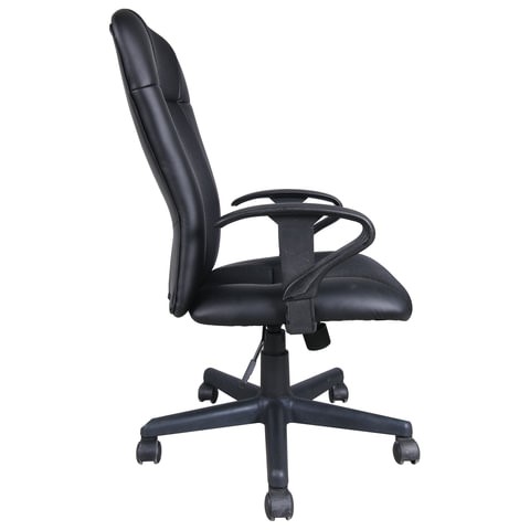 Офисное кресло Brabix Optima MG-370 (с подлокотниками, экокожа/ткань, черное) 531580 в Нижнем Новгороде - изображение 1