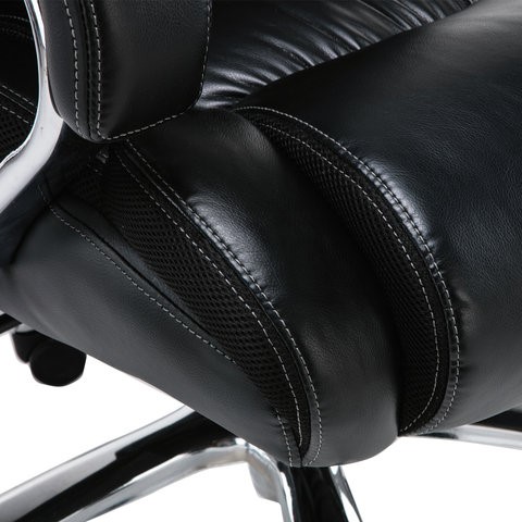 Кресло Brabix Premium Status HD-003 (рециклированная кожа, хром, черное) 531821 в Нижнем Новгороде - изображение 9
