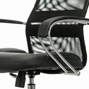 Кресло компьютерное Brabix Premium Stalker EX-608 CH (хром, ткань-сетка/кожзам, черное) в Нижнем Новгороде - предосмотр 3