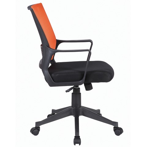 Кресло компьютерное Brabix Balance MG-320 (с подлокотниками, комбинированное черное/оранжевое) в Нижнем Новгороде - изображение 1