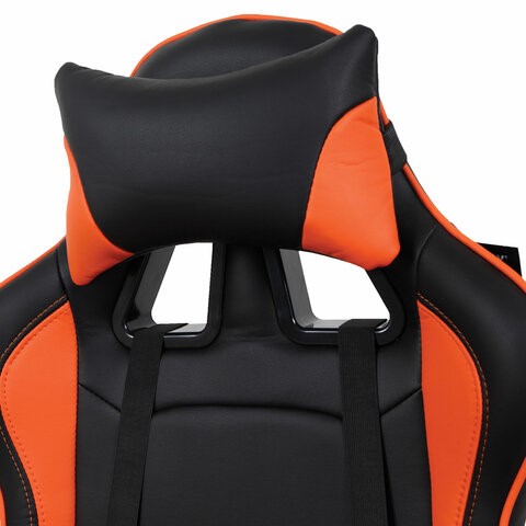 Компьютерное кресло Brabix GT Racer GM-100 (две подушки, экокожа, черное/оранжевое) в Нижнем Новгороде - изображение 5
