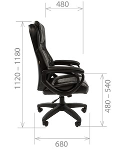 Офисное кресло CHAIRMAN 432, экокожа, цвет черный в Нижнем Новгороде - предосмотр 2