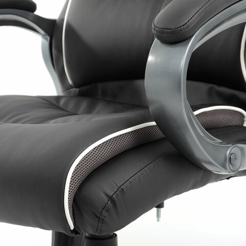 Офисное кресло Brabix Premium Strong HD-009 (экокожа черная, ткань серая) в Нижнем Новгороде - изображение 9