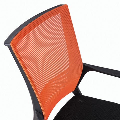 Кресло компьютерное Brabix Balance MG-320 (с подлокотниками, комбинированное черное/оранжевое) в Нижнем Новгороде - изображение 3