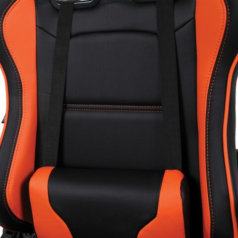 Компьютерное кресло Brabix GT Racer GM-100 (две подушки, экокожа, черное/оранжевое) в Нижнем Новгороде - изображение 6