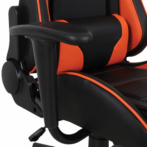 Компьютерное кресло Brabix GT Racer GM-100 (две подушки, экокожа, черное/оранжевое) в Нижнем Новгороде - изображение 9