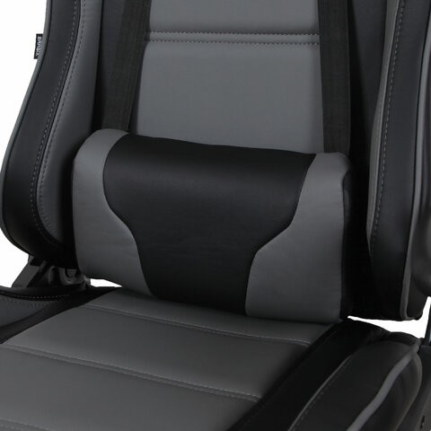 Компьютерное кресло Brabix GT Racer GM-100 (две подушки, экокожа, черное/серое) 531926 в Нижнем Новгороде - изображение 7