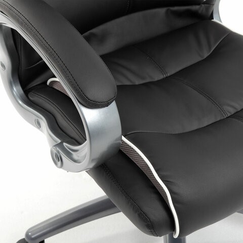 Офисное кресло Brabix Premium Strong HD-009 (экокожа черная, ткань серая) в Нижнем Новгороде - изображение 8