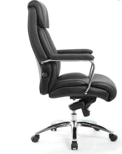 Офисное кресло из натуральной кожи BRABIX PREMIUM "Phaeton EX-502", хром, черное, 530882 в Нижнем Новгороде - изображение 1