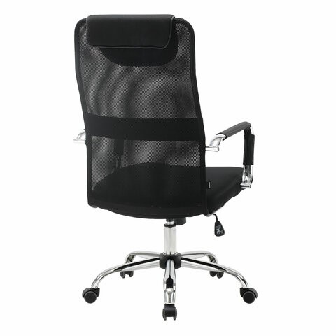 Офисное кресло Brabix Fit EX-514 (с подголовником, хром, черное) 531949 в Нижнем Новгороде - изображение 2