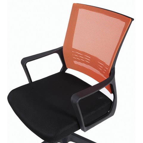 Кресло компьютерное Brabix Balance MG-320 (с подлокотниками, комбинированное черное/оранжевое) в Нижнем Новгороде - изображение 5