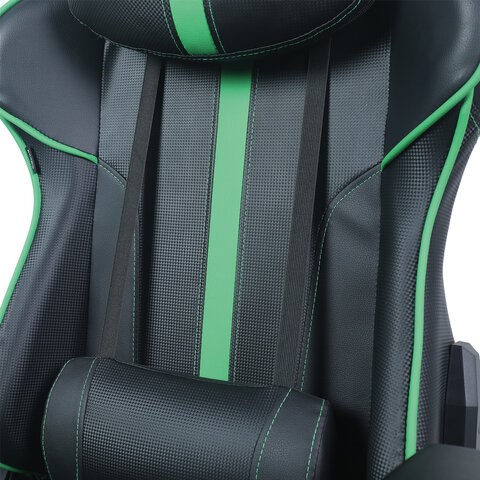 Кресло компьютерное Brabix GT Carbon GM-120 (две подушки, экокожа, черное/зеленое) в Нижнем Новгороде - изображение 6