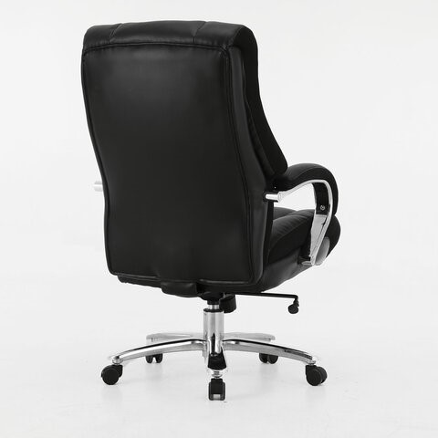 Кресло офисное Brabix Premium Bomer HD-007 (рециклированная кожа, хром, черное) 531939 в Нижнем Новгороде - изображение 2