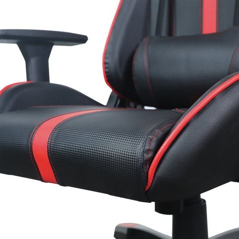 Офисное кресло Brabix GT Carbon GM-120 (две подушки, экокожа, черное/красное) 531931 в Нижнем Новгороде - изображение 9
