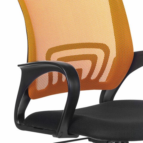 Кресло офисное Brabix Fly MG-396 (с подлокотниками, сетка, оранжевое/черное) в Нижнем Новгороде - изображение 4